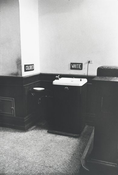 Drinking Fountains labeled white and colored.